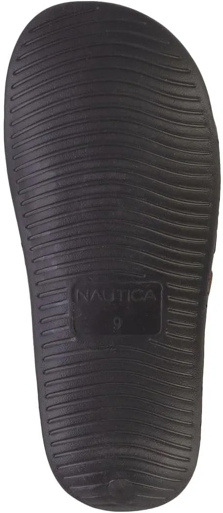 Nautica Men's Open Toe Slide Sandals - Comfortable Indoor & Outdoor Shower Slippers