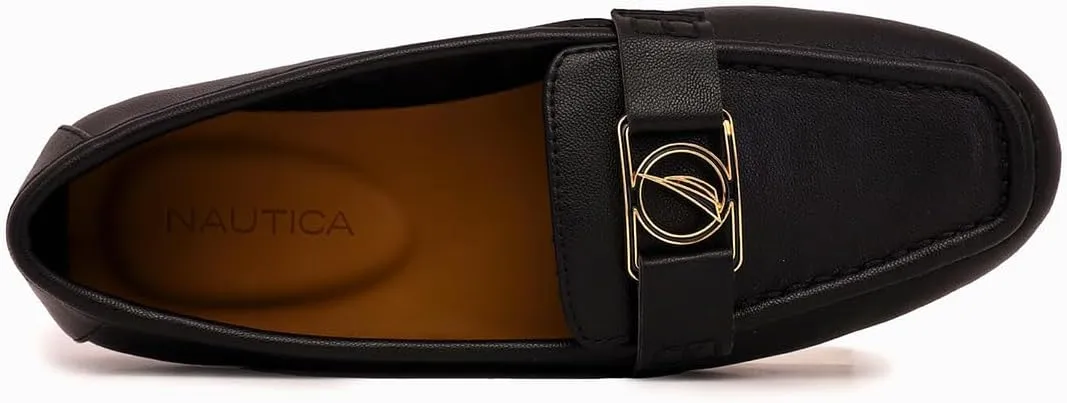 Nautica Woman Flat Loafers Designer Vegan Leather Penny Shoes Slip On - Soft, Durable and Flexible Luxury Resistant Feel Lightweight & Comfortable Memory Foam Everyday Moccasins.