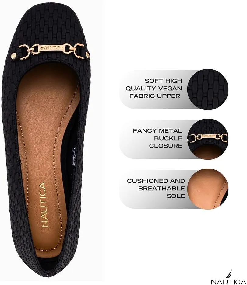 Nautica Woman Flat Loafers Luxury Designer Penny Shoes Slip On Ballet Comfortable Everyday Moccasins for Work Office Outdoor