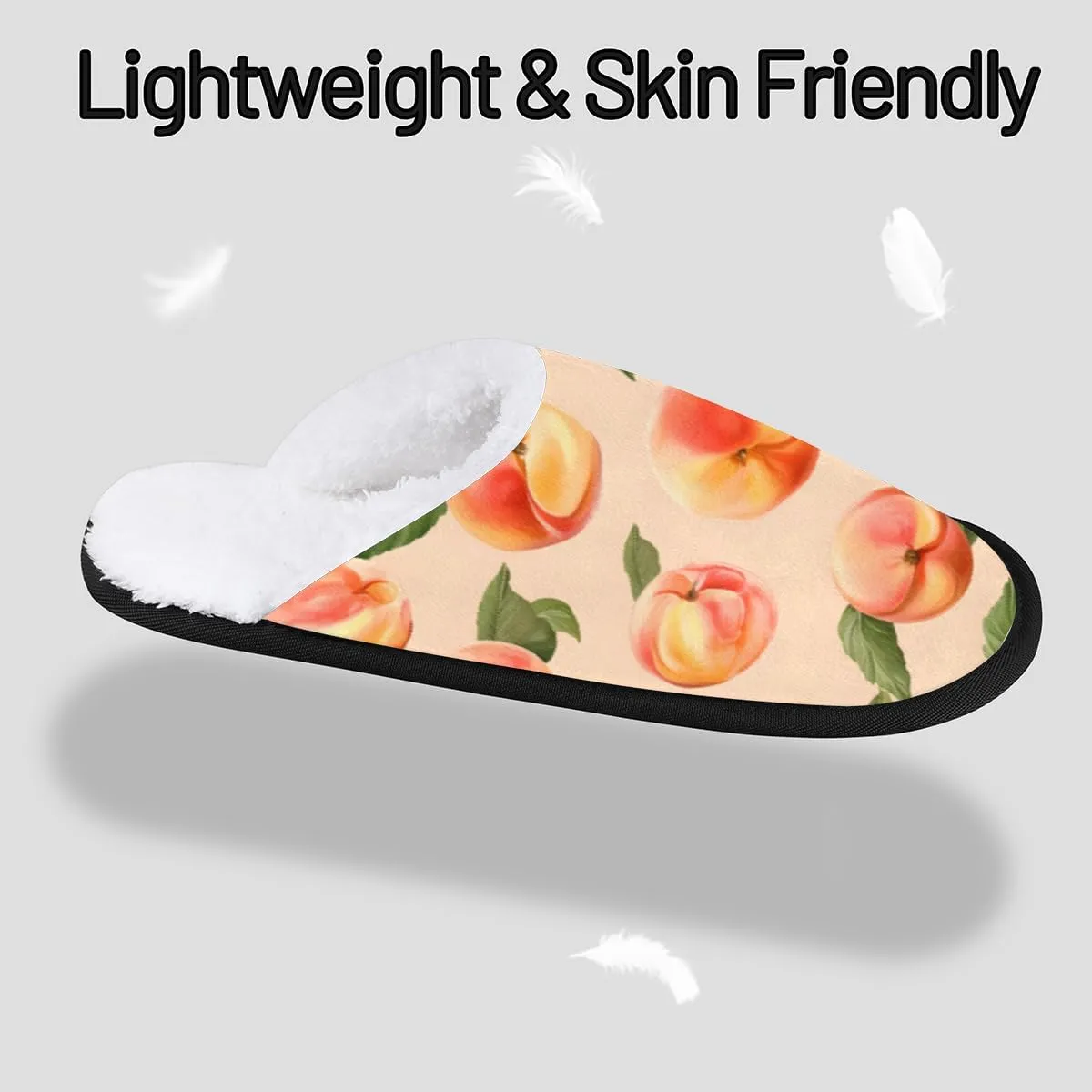 Nectarines Women's Indoor Bedroom Slippers Soft Fuzzy Slip On House Slippers for Winter Bedroom Outdoor