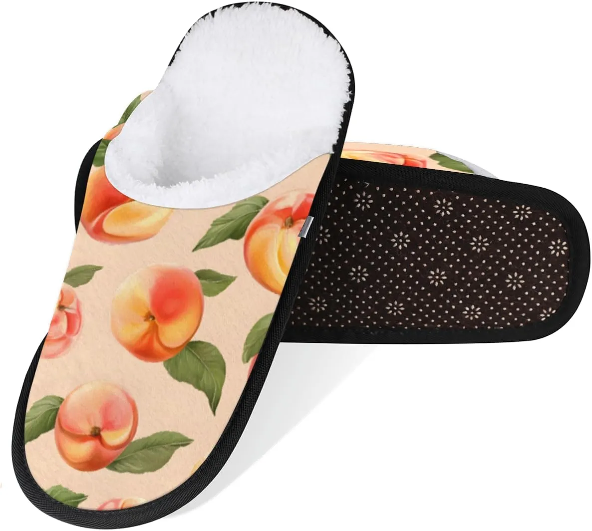Nectarines Women's Indoor Bedroom Slippers Soft Fuzzy Slip On House Slippers for Winter Bedroom Outdoor
