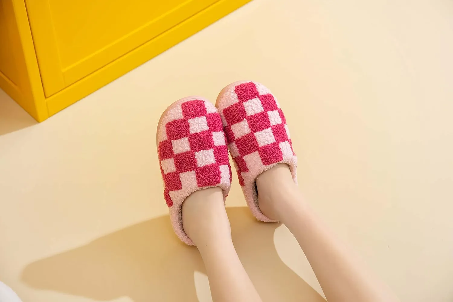 NEVEROLD Fun Cute Trendy Colorful Cartoon Illustrated Cozy Fluffy Plush Fur Slip On Cushion House Slippers for Women, Men, Girls, and Boys