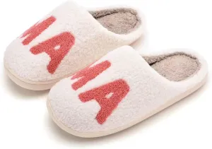 NEVEROLD Fun Cute Trendy Colorful Cartoon Illustrated Cozy Fluffy Plush Fur Slip On Cushion House Slippers for Women, Men, Girls, and Boys