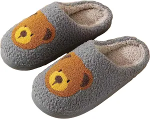 NEVEROLD Fun Cute Trendy Colorful Cartoon Illustrated Cozy Fluffy Plush Fur Slip On Cushion House Slippers for Women, Men, Girls, and Boys