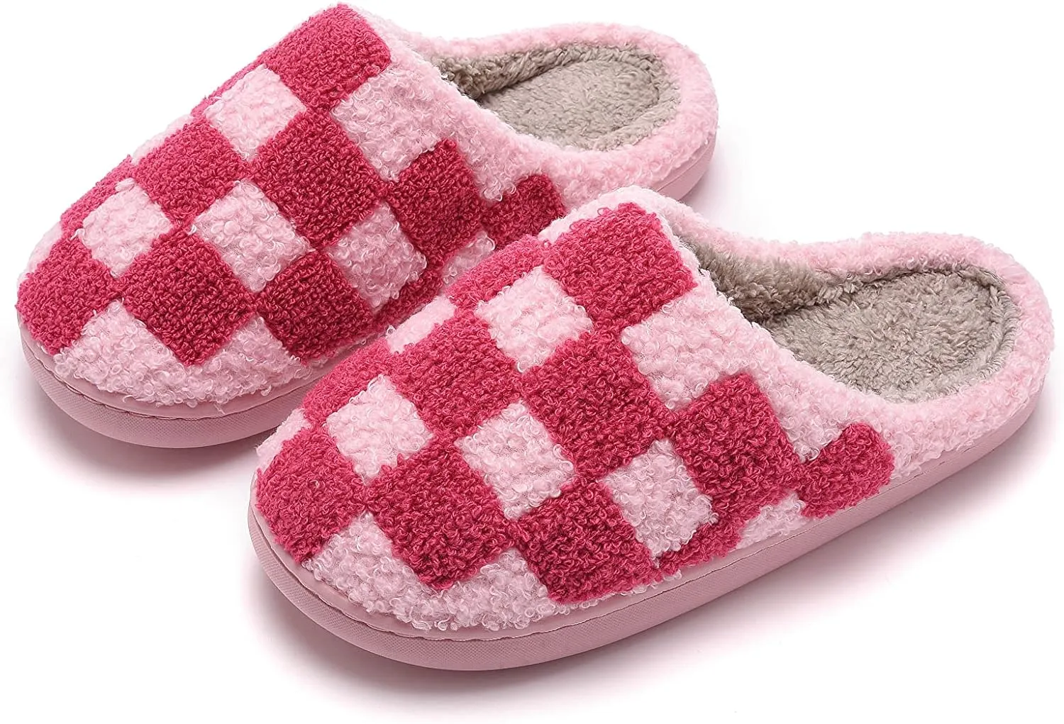 NEVEROLD Fun Cute Trendy Colorful Cartoon Illustrated Cozy Fluffy Plush Fur Slip On Cushion House Slippers for Women, Men, Girls, and Boys