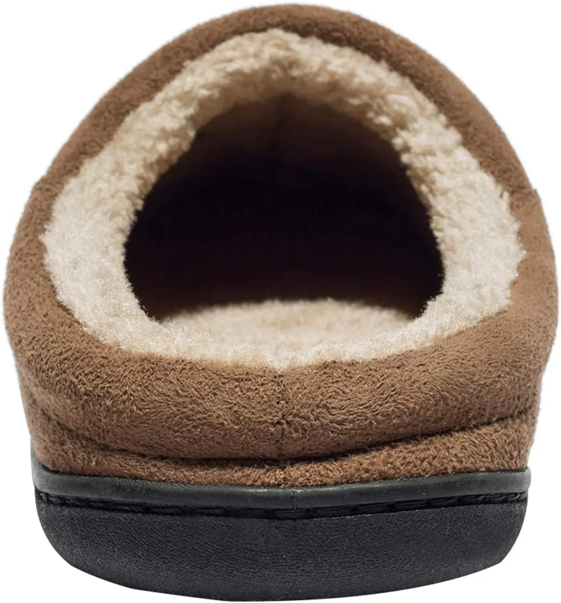 NewDenBer Men's Warm Memory Foam Suede Plush Fleece Lined Slip on Indoor Outdoor Clog House Slippers
