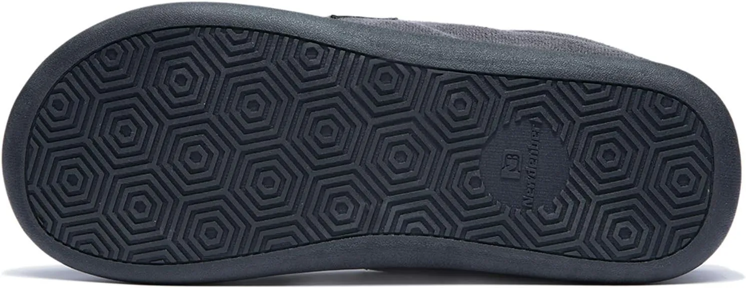 NewDenBer Men's Warm Memory Foam Suede Plush Fleece Lined Slip on Indoor Outdoor Clog House Slippers