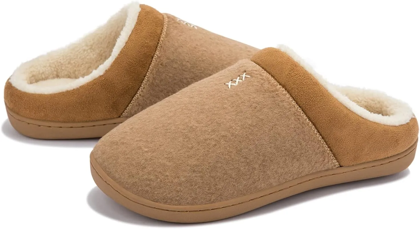 NewDenBer Women's Cozy Memory Foam Slippers Soft Fleece Lined Slip on Indoor Outdoor House Shoes