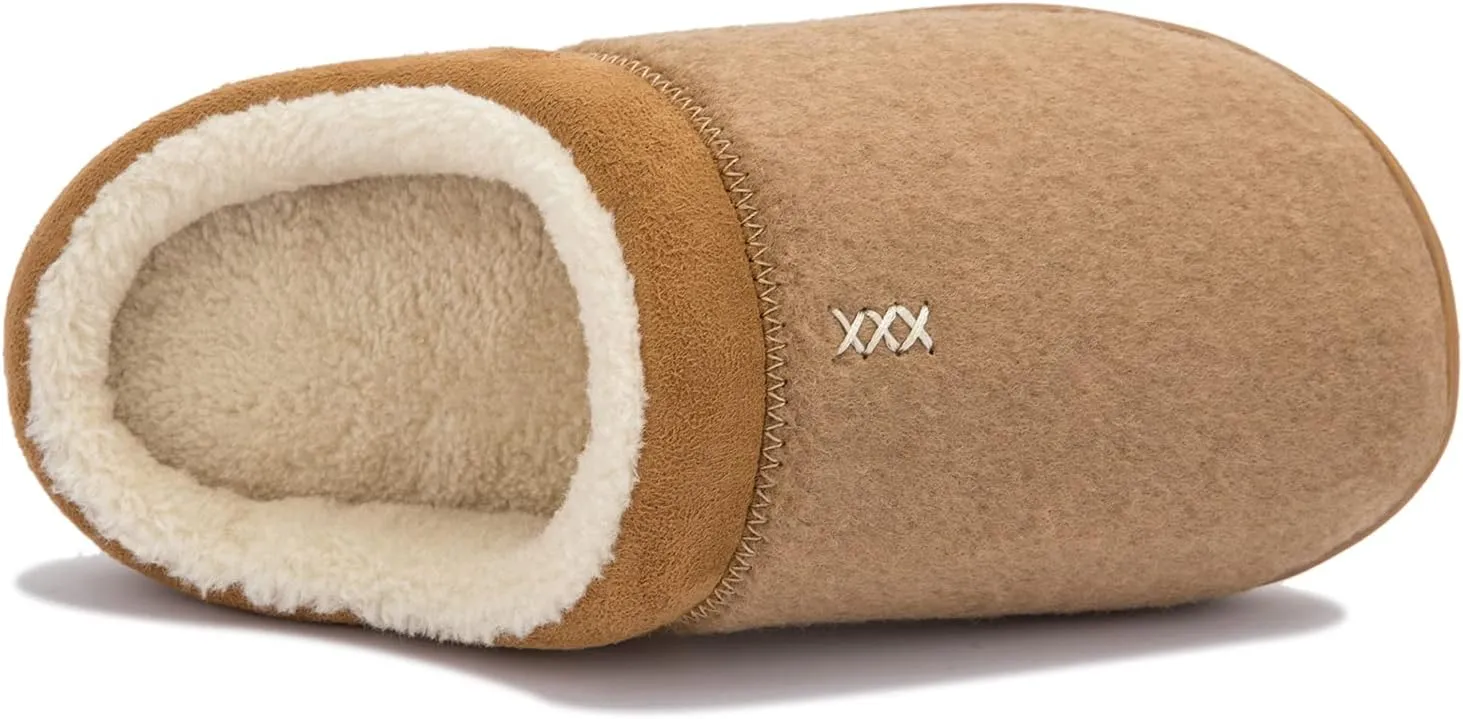 NewDenBer Women's Cozy Memory Foam Slippers Soft Fleece Lined Slip on Indoor Outdoor House Shoes
