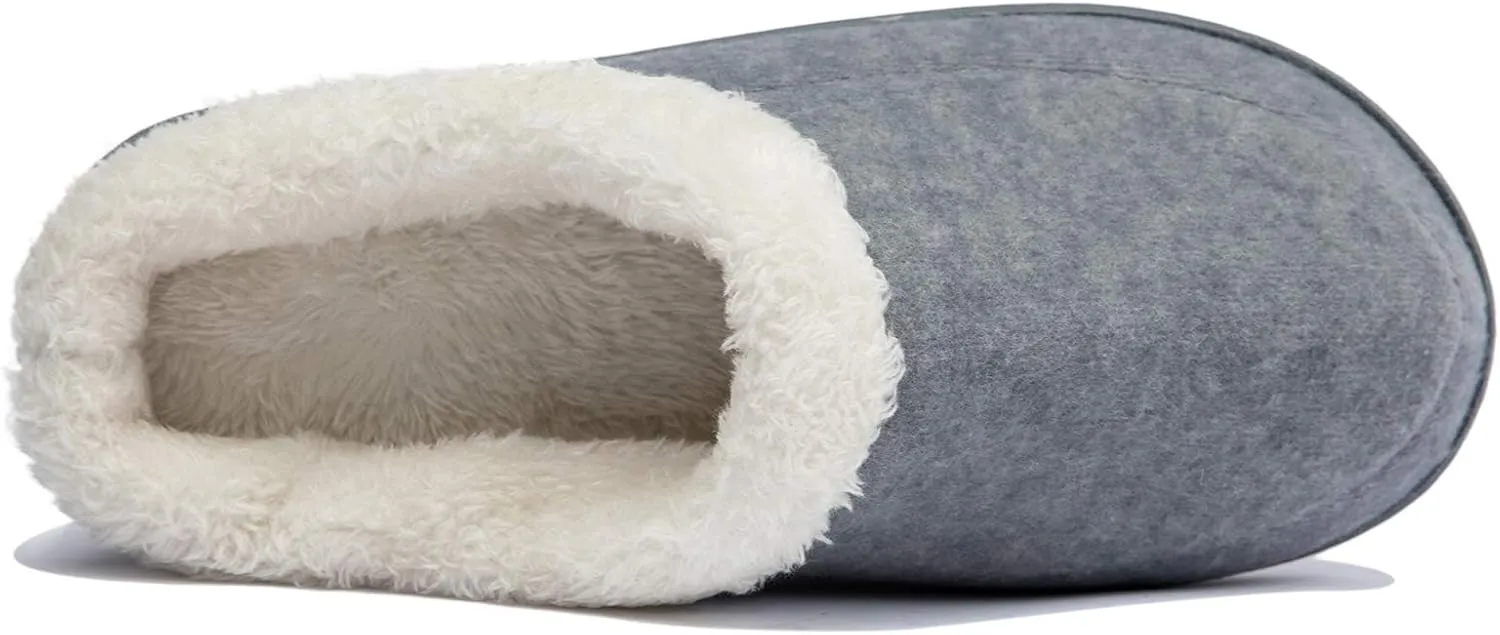 NewDenBer Women's Cozy Memory Foam Slippers Soft Fleece Lined Slip on Indoor Outdoor House Shoes