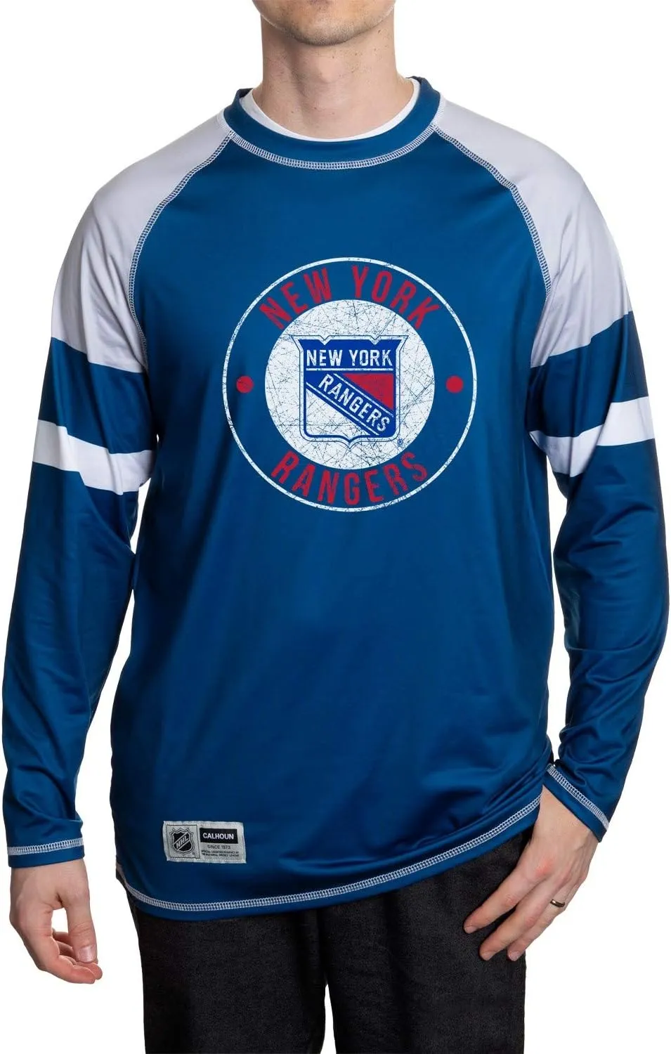 NHL Mens Thermal Long Sleeve Rash Guard Shirt, Fleece Lining, UPF50