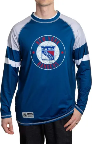 NHL Mens Thermal Long Sleeve Rash Guard Shirt, Fleece Lining, UPF50