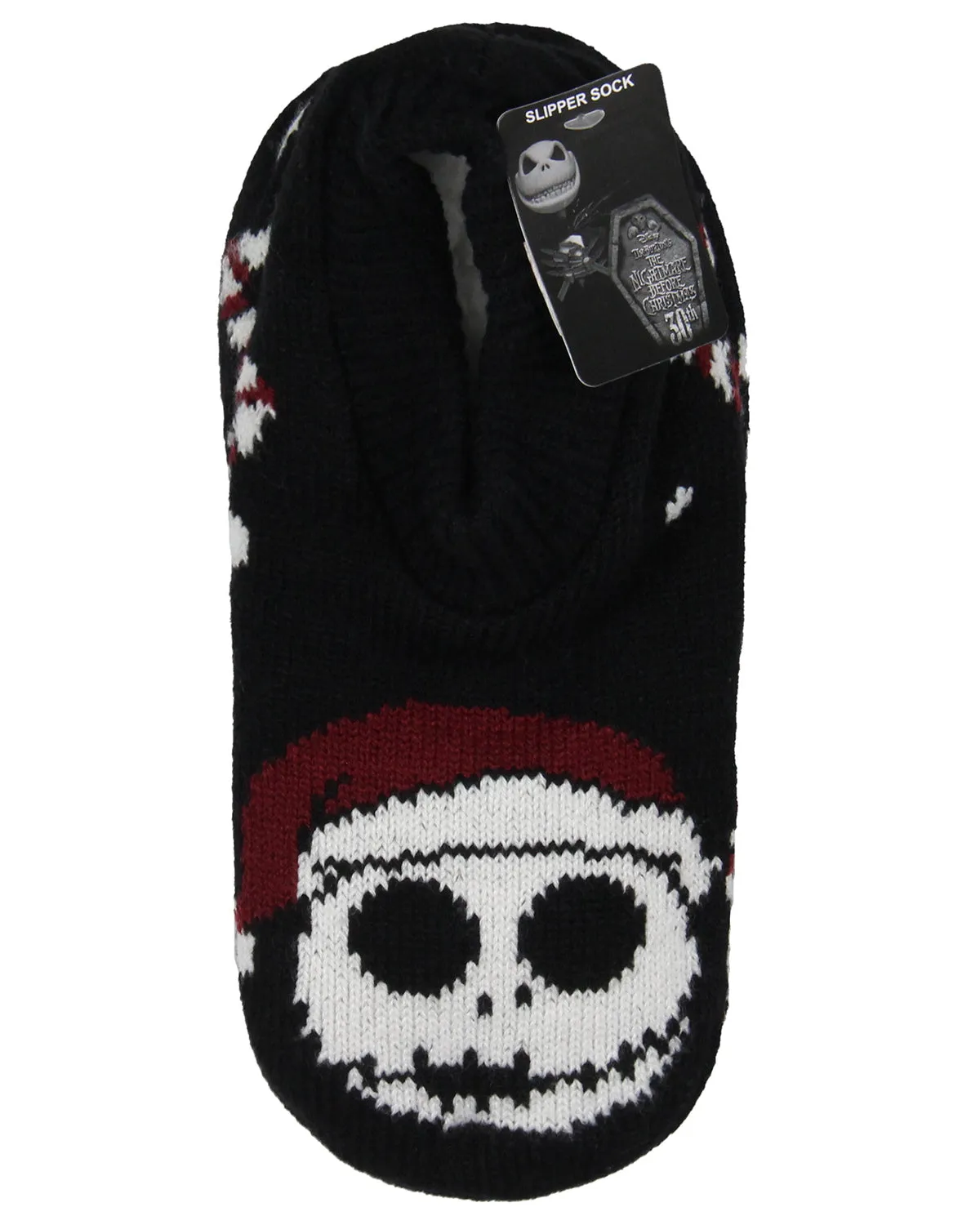 Nightmare Before Christmas Santa Jack Skellington Slipper Socks No-Slip Sole