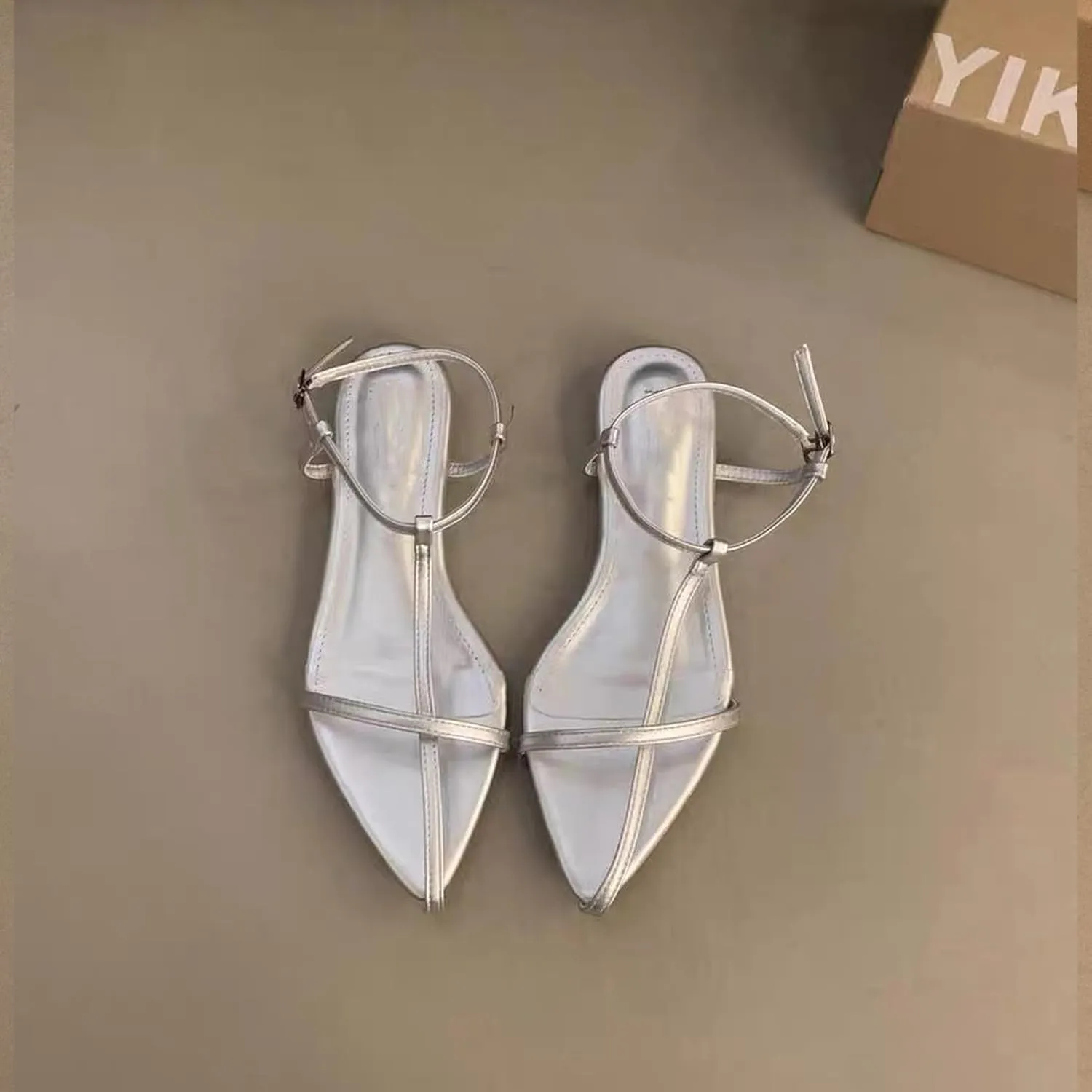 N.N.G Women Flat Sandals Dressy Srtappy Slingback Mules Cute Evening Vegan Leather Gladiator Designer Pretty Casual Pointed Open Toe