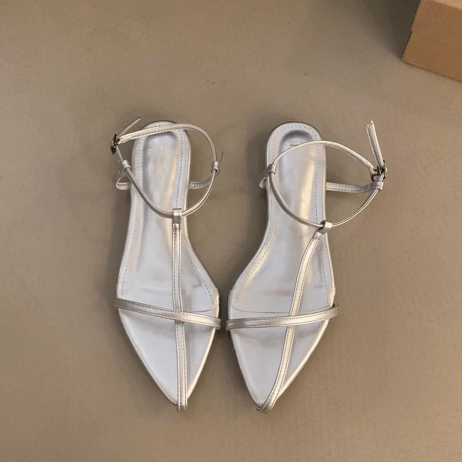 N.N.G Women Flat Sandals Dressy Srtappy Slingback Mules Cute Evening Vegan Leather Gladiator Designer Pretty Casual Pointed Open Toe