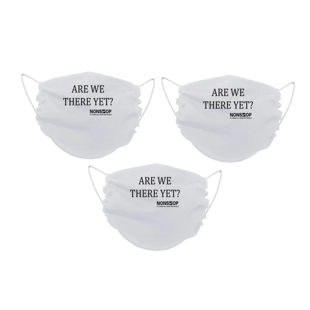NONSTOP Fun Travel Quotes "Are we there Yet?'" Lightweight Travel Facemask