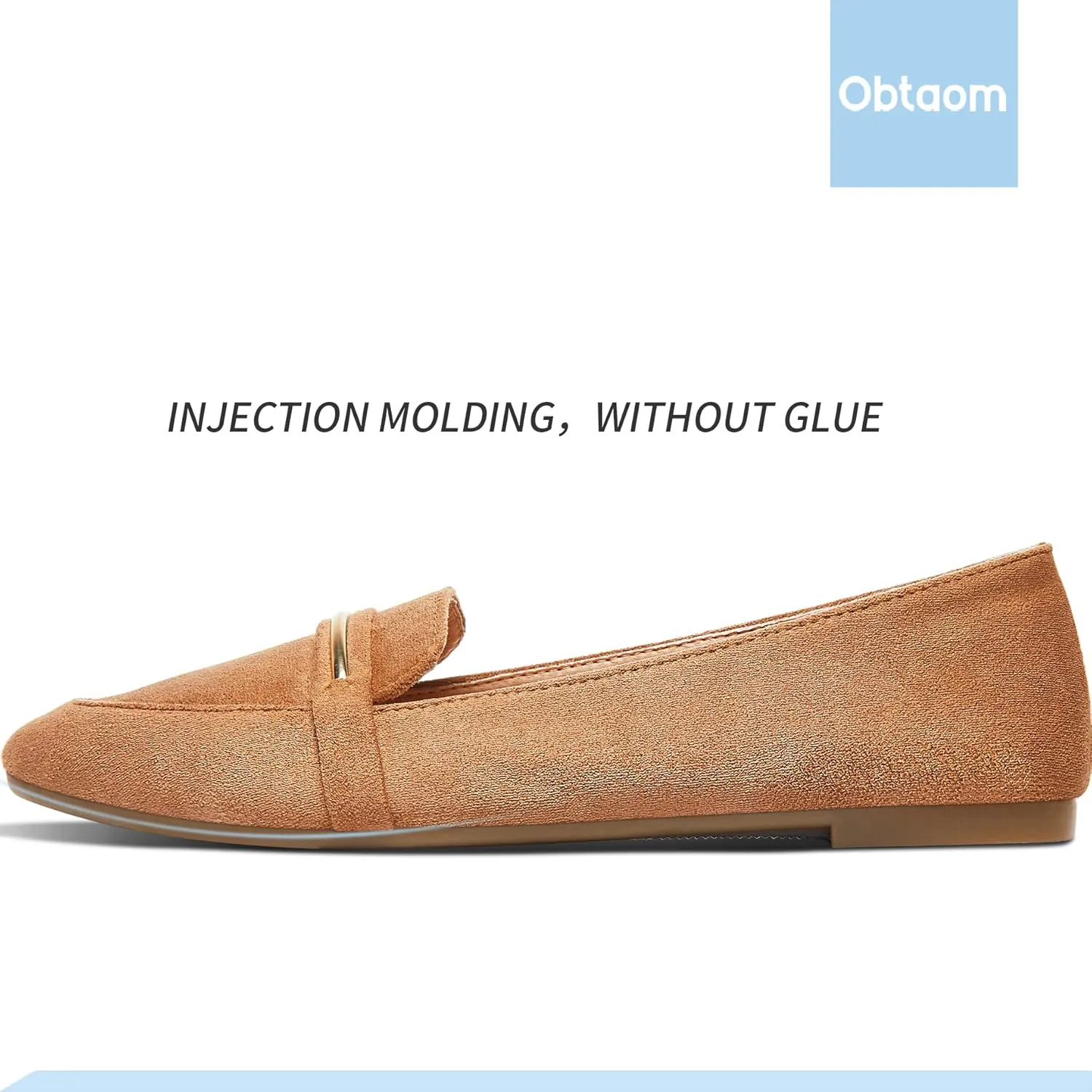 Obtaom Women's Pointy Toe Loafer Flat Comfortable Faux Suede Work Shoes,Cute Penny Loafer Slip On Ballet Flat