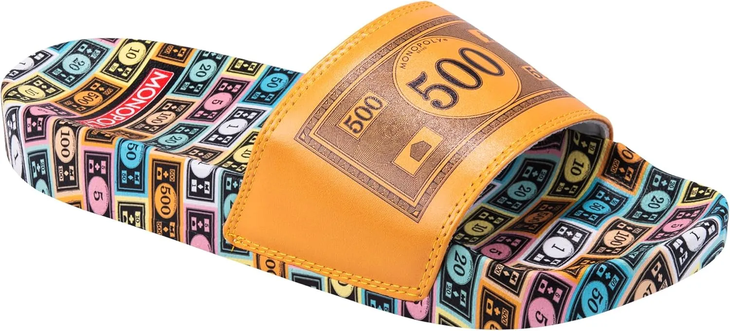 Odd Sox, Slide, Slip On Sandal, Monopoly Money, Soft, Comfortable, Unisex
