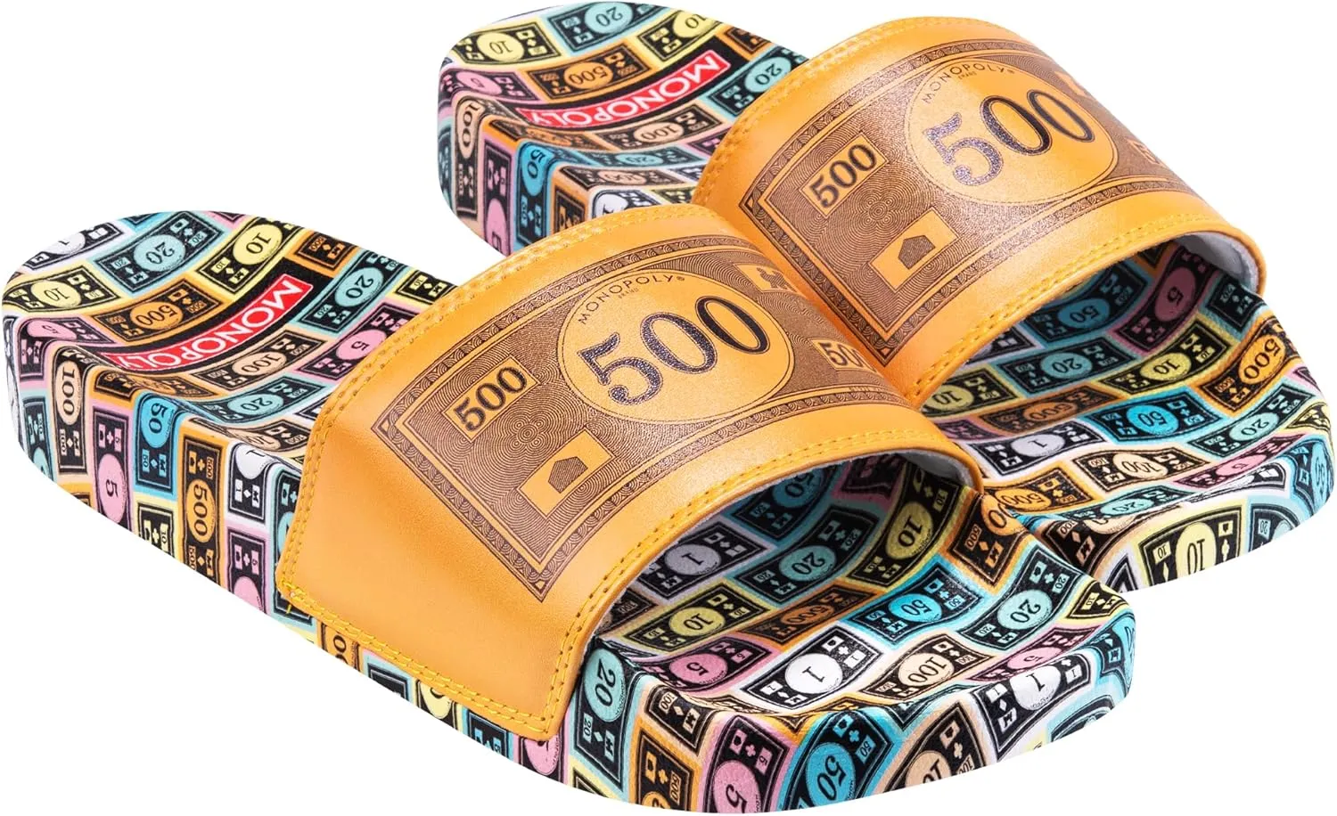 Odd Sox, Slide, Slip On Sandal, Monopoly Money, Soft, Comfortable, Unisex