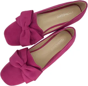 ODORHEISAYO Women's Square Toe Ballet Flats Comfortable Bow Dressy Flats Shoes for Women Flat Loafer Shoes Comfort Slip ons Casual Holiday