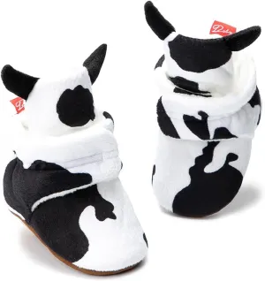 ohsofy Newborn Baby Cotton Booties Stay On Slipper Winter Warm Soft Shoes Non-Skid Infant Ankle Boots Crib Shoes