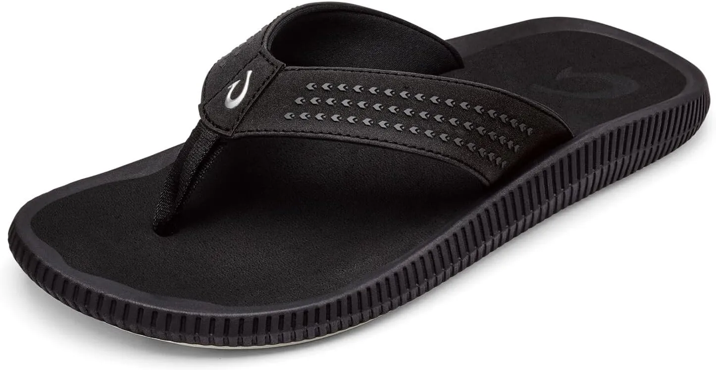 OLUKAI Ulele Men's Beach Sandals, Water Resistant Flip Flops, Arch Support & Comfort Fit, Lightweight & Durable, Enhanced Grip & Traction