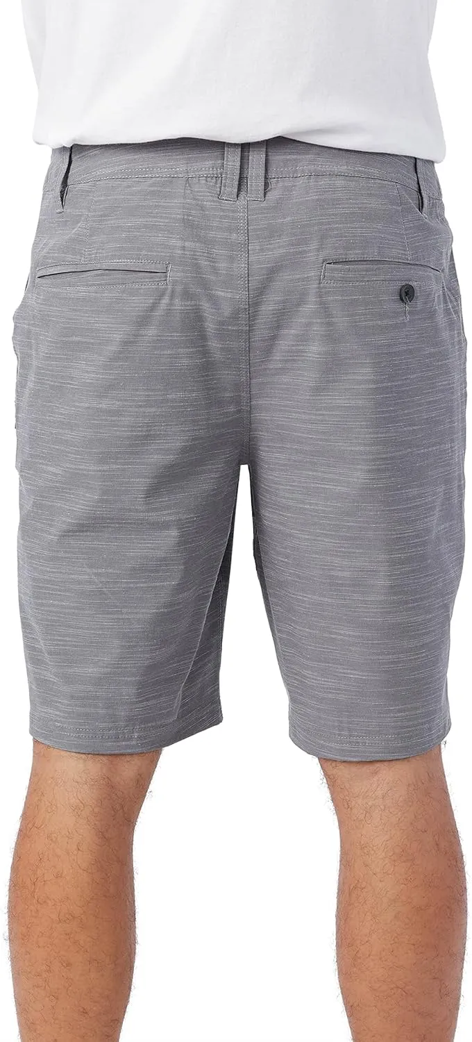 O'NEILL Men's Khaki Shorts, 20-Inch Outseam, Stretch Quick Dry Slub Fabric, Hybrid Chino Shorts Men, Casual and Active Wear