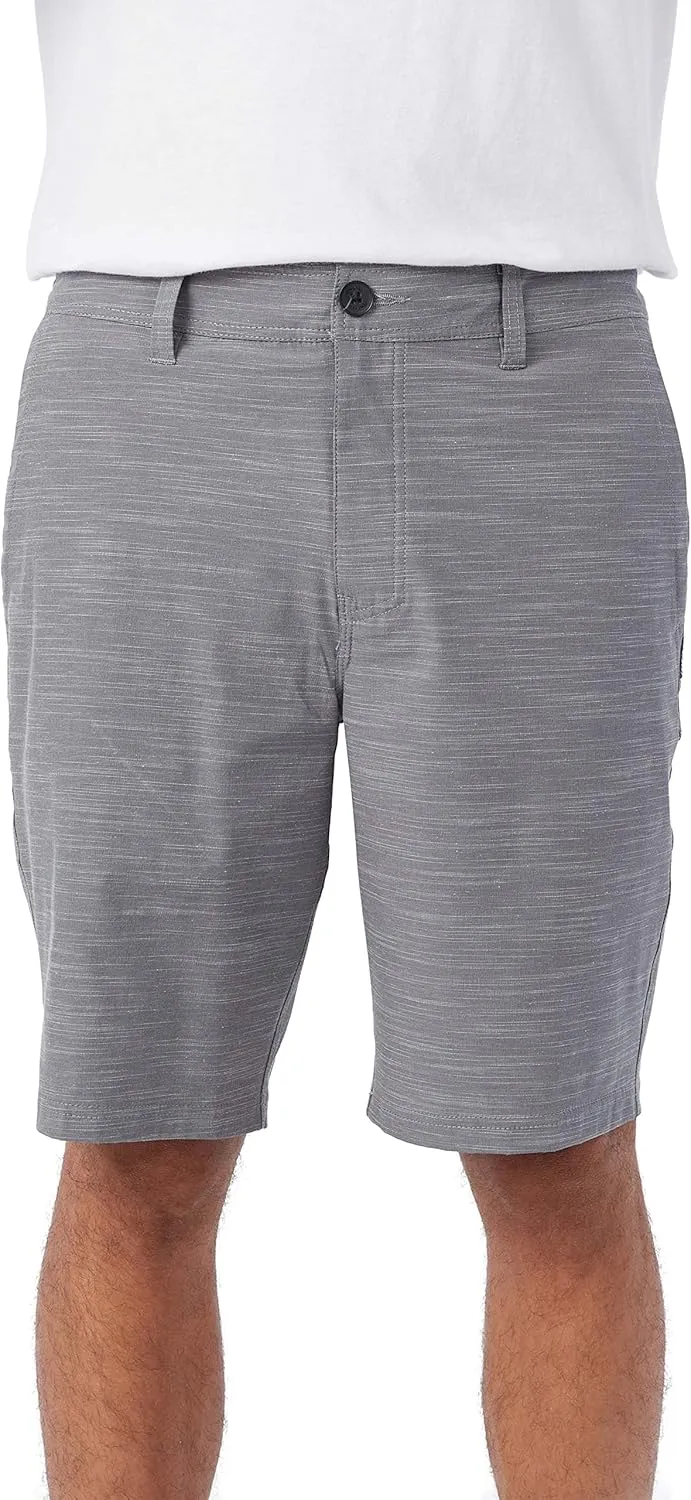 O'NEILL Men's Khaki Shorts, 20-Inch Outseam, Stretch Quick Dry Slub Fabric, Hybrid Chino Shorts Men, Casual and Active Wear
