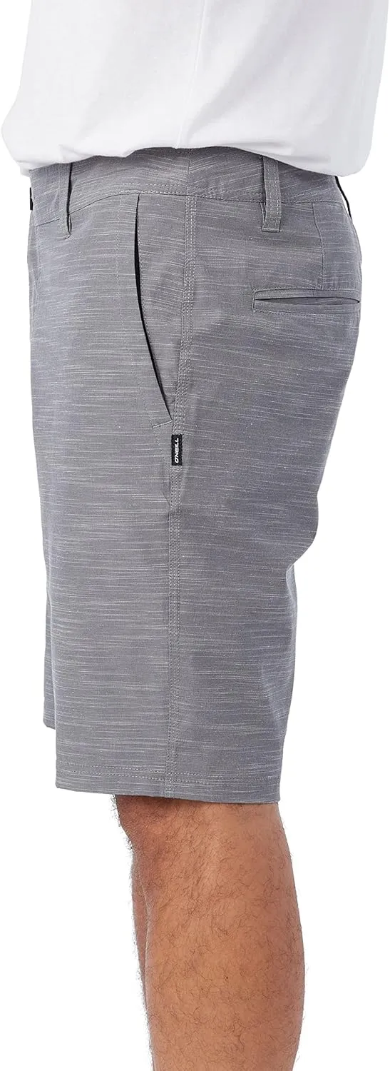 O'NEILL Men's Khaki Shorts, 20-Inch Outseam, Stretch Quick Dry Slub Fabric, Hybrid Chino Shorts Men, Casual and Active Wear