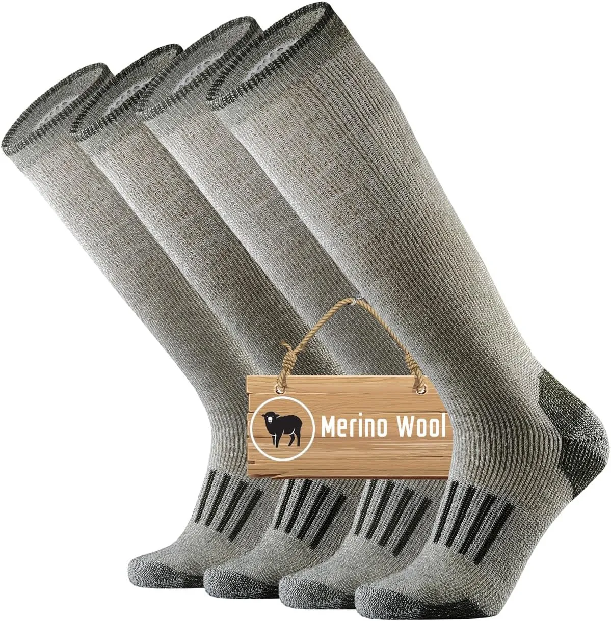 ONKE Knee High Socks Cushioned Moisture Wicking for Mens Over the Calf OTC Steel Toe Western Work Boot Thermal Hiking Hunting