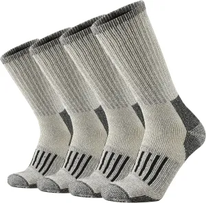 ONKE Merino Wool Cushion Crew Socks for Men Outdoor Hiking All Seasons Work Boot Heavy Thick Thermal Moisture Wicking Control