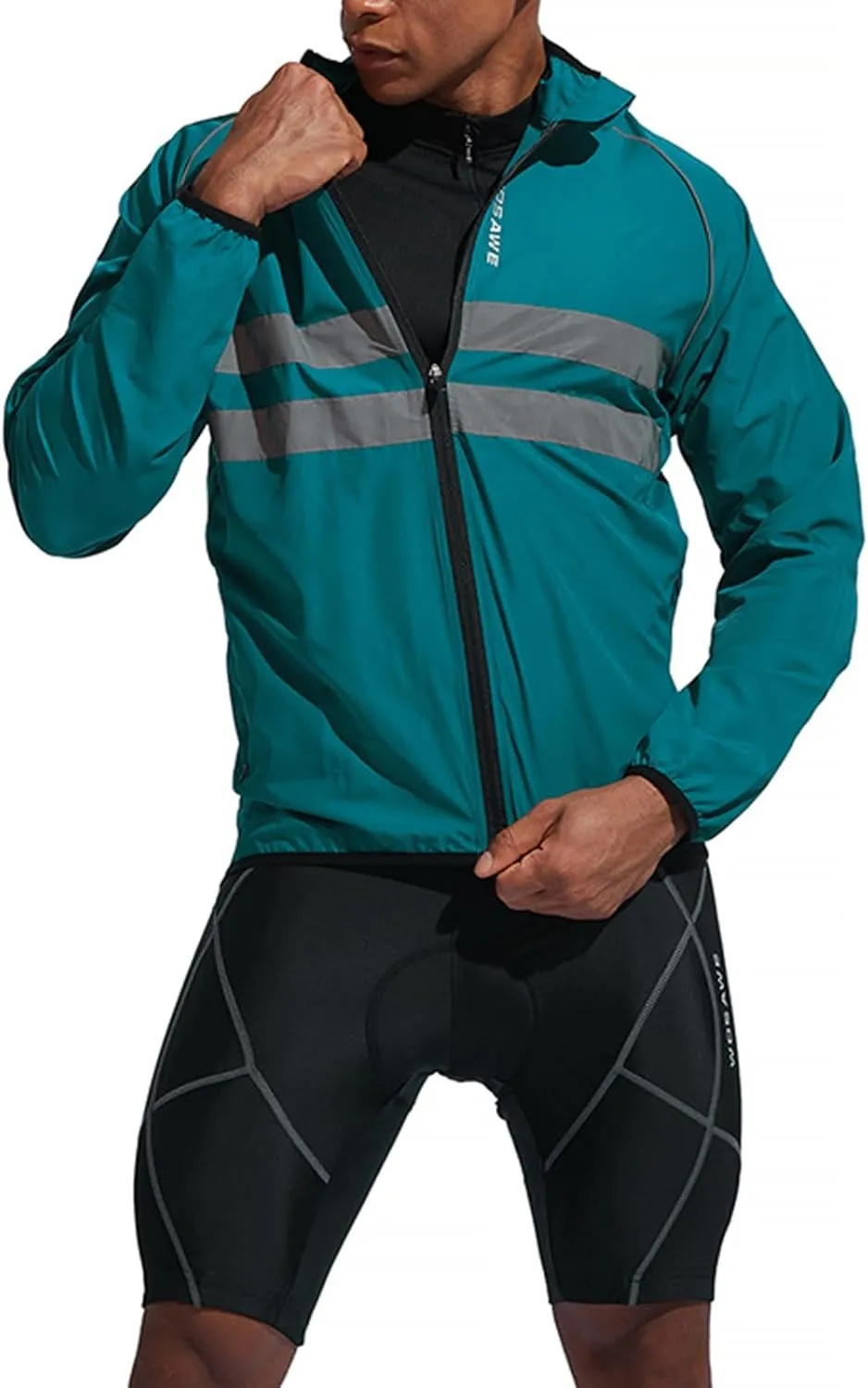 Packable Cycling Jacket for Men Mountain Bike Motorcycle Bicycle Running Coat Lightweight Fishing Biking Windbreaker