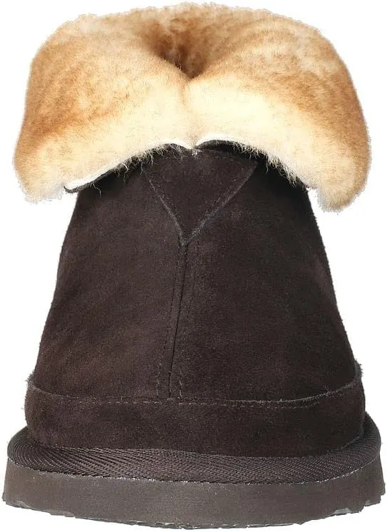 PAMIR Men's Sheepskin Boot Slippers Indoor Outdoor Ankle Booties with Memory Foam