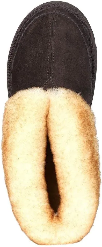 PAMIR Men's Sheepskin Boot Slippers Indoor Outdoor Ankle Booties with Memory Foam