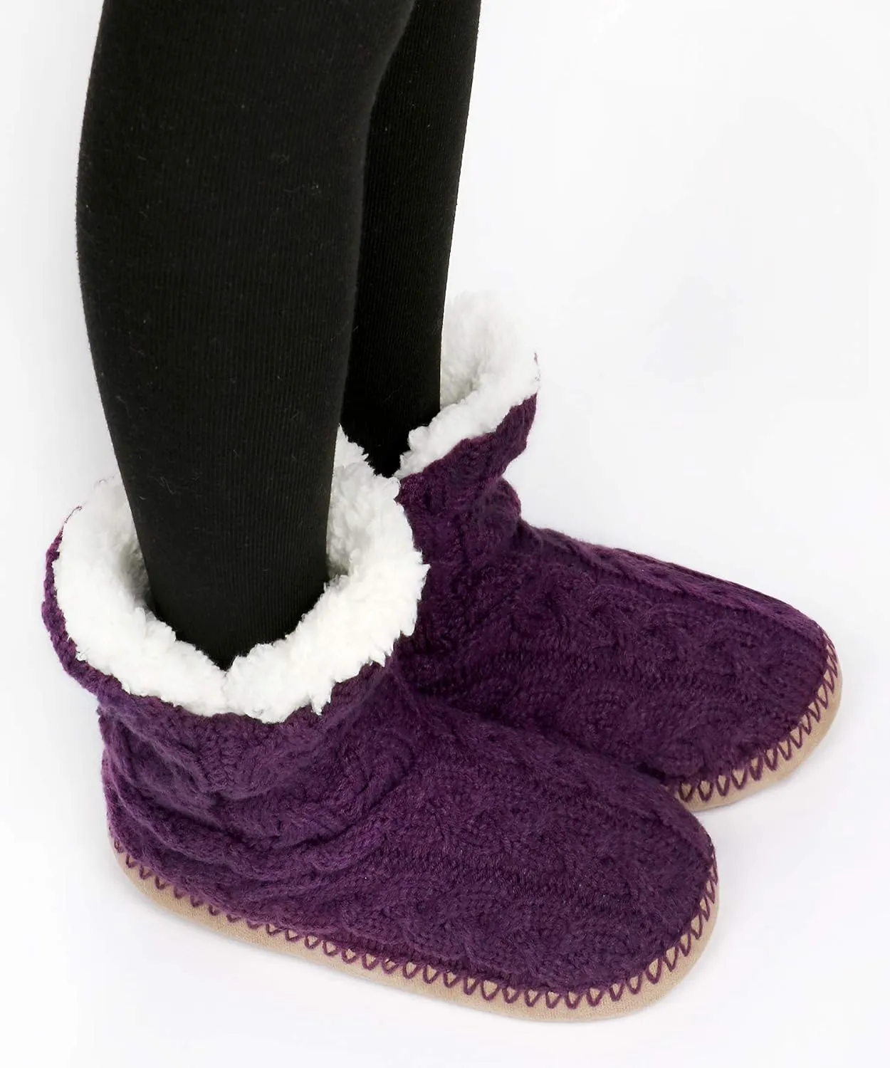 Panda Bros Slipper Socks For Women With Grippers, Fuzzy Womens Slipper Booties With Non Slip Bottoms, Cozy Warm House Slippers