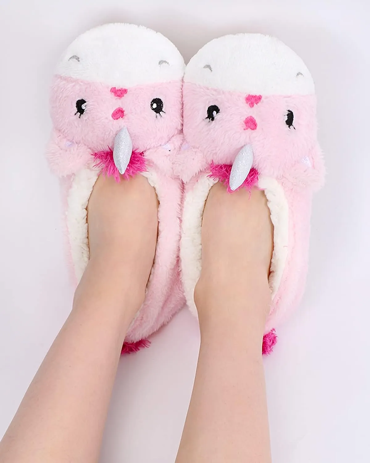 Panda Bros Womens Animal Thick & Warm Slipper Socks With Non Slip Grippers On Bottoms, Character House Shoes, Novelty Slippers for Ladies