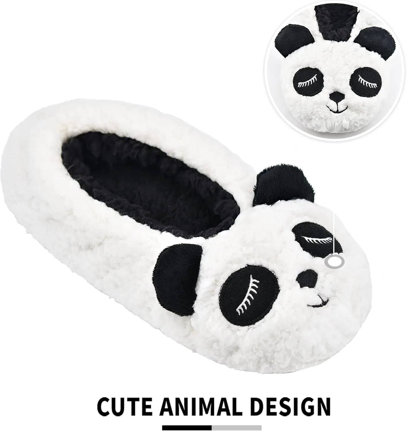 Panda Bros Womens Animal Thick & Warm Slipper Socks With Non Slip Grippers On Bottoms, Character House Shoes, Novelty Slippers for Ladies