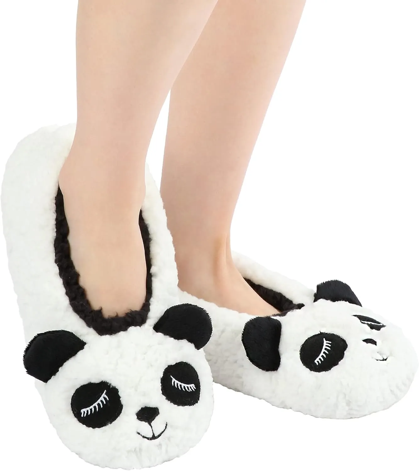 Panda Bros Womens Animal Thick & Warm Slipper Socks With Non Slip Grippers On Bottoms, Character House Shoes, Novelty Slippers for Ladies