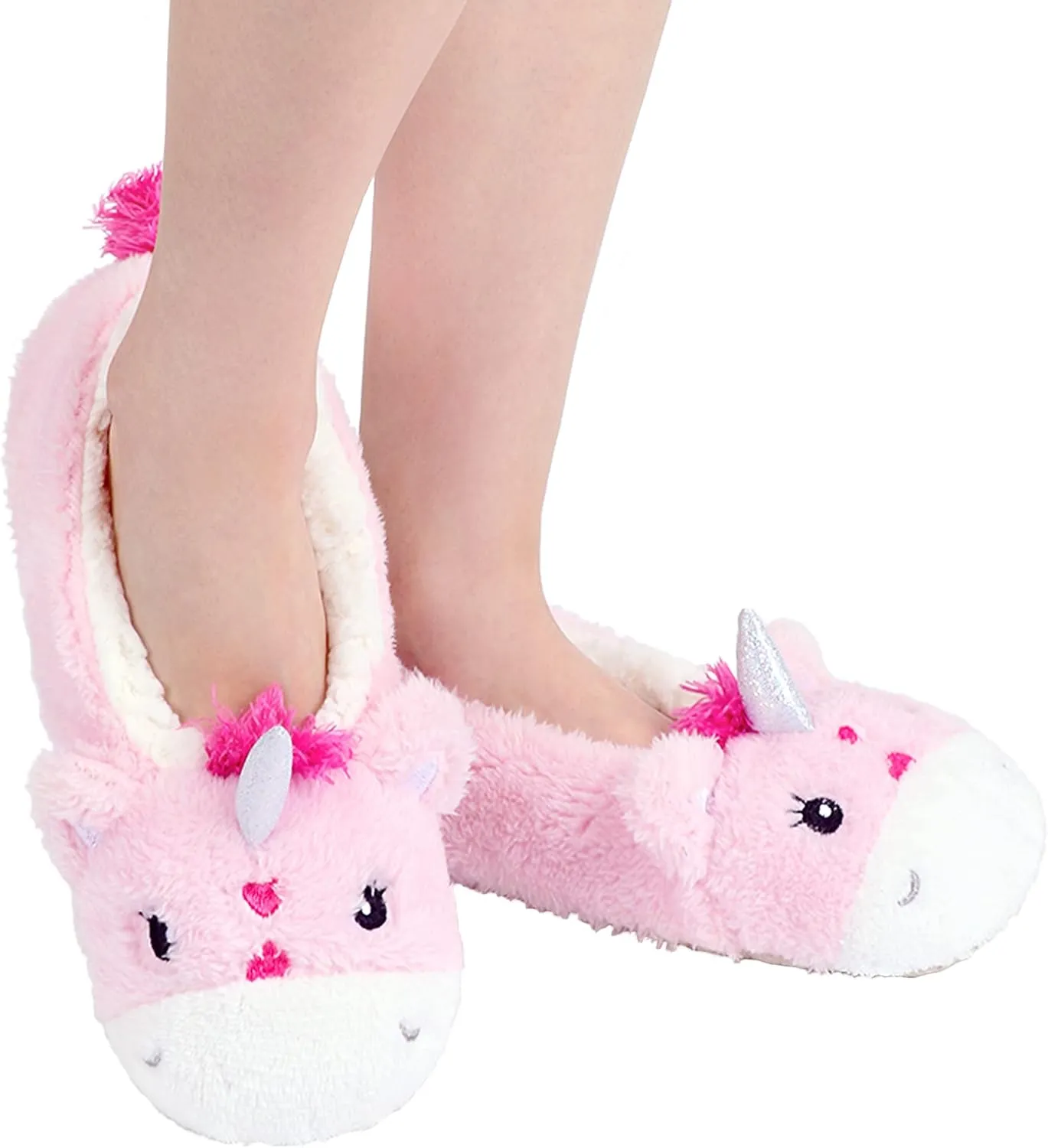 Panda Bros Womens Animal Thick & Warm Slipper Socks With Non Slip Grippers On Bottoms, Character House Shoes, Novelty Slippers for Ladies