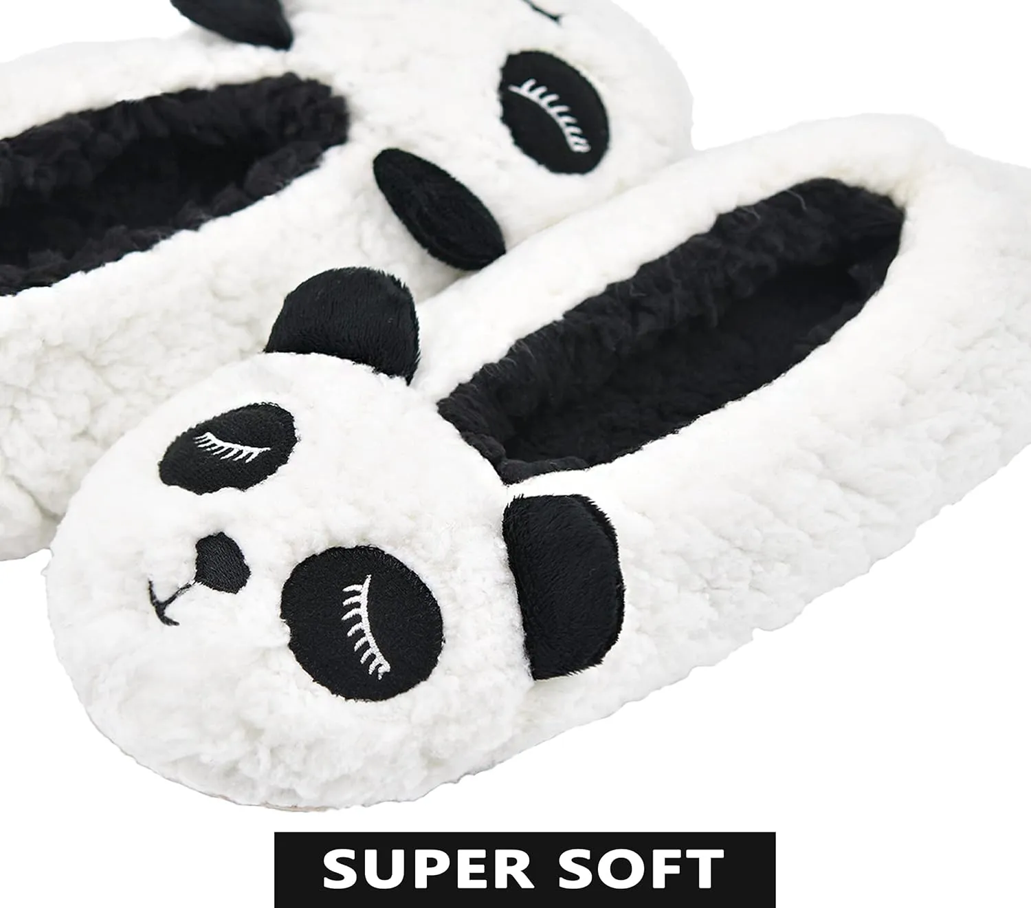 Panda Bros Womens Animal Thick & Warm Slipper Socks With Non Slip Grippers On Bottoms, Character House Shoes, Novelty Slippers for Ladies