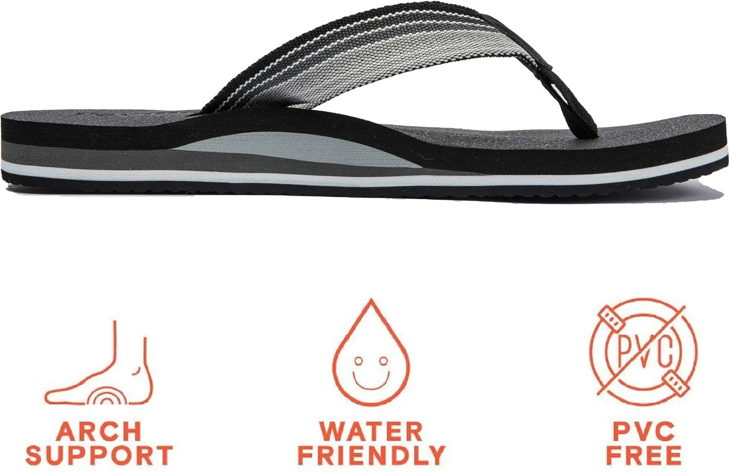 Pevino Women's Orthotic Flip Flops,Casual Comfortable Yoga Mat Thong Sandal with Arch Support