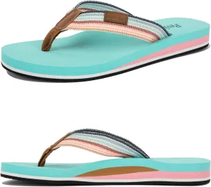 Pevino Women's Orthotic Flip Flops,Casual Comfortable Yoga Mat Thong Sandal with Arch Support