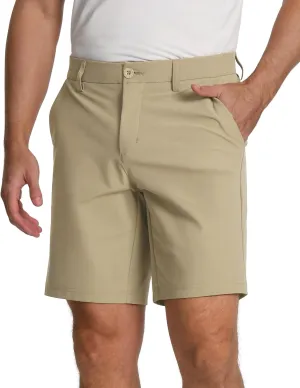 Pioneer Camp Men's Dress Golf Shorts Flat Front Elastic Waist 9 Inch Inseam Quick Dry Stretch Lightweight Shorts with Pockets