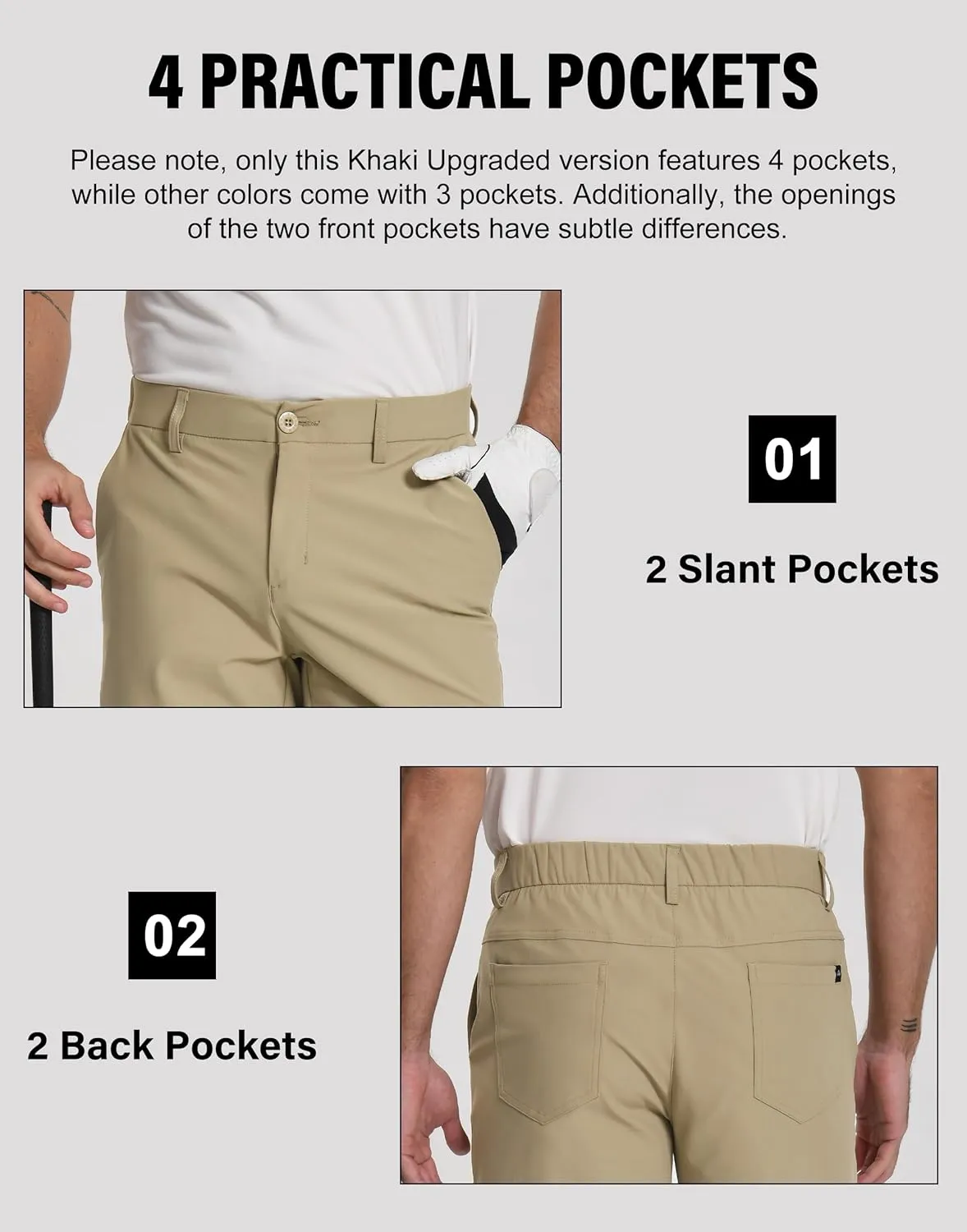 Pioneer Camp Men's Dress Golf Shorts Flat Front Elastic Waist 9 Inch Inseam Quick Dry Stretch Lightweight Shorts with Pockets