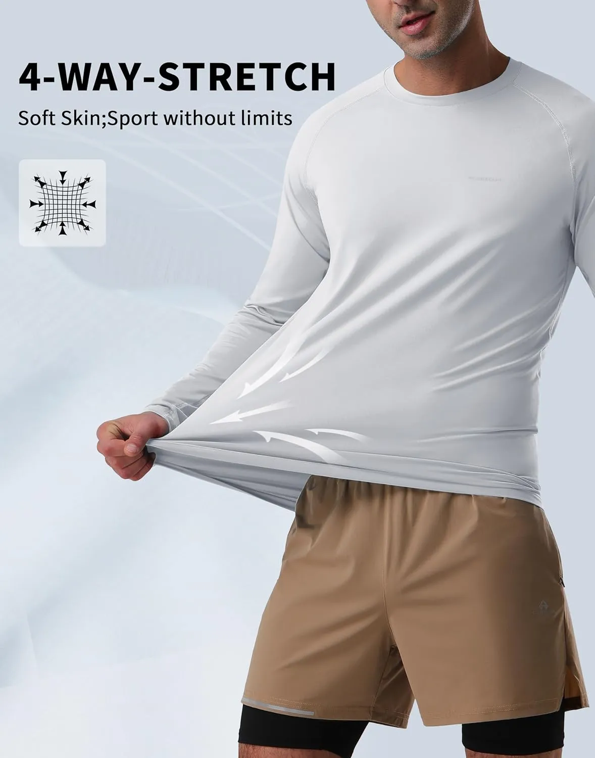 Pioneer Camp Men's Sun UV Protection SPF Shirts UPF50  Rash Guard Long Sleeve Lightweight Hiking Quick Dry Running Swim Shirt