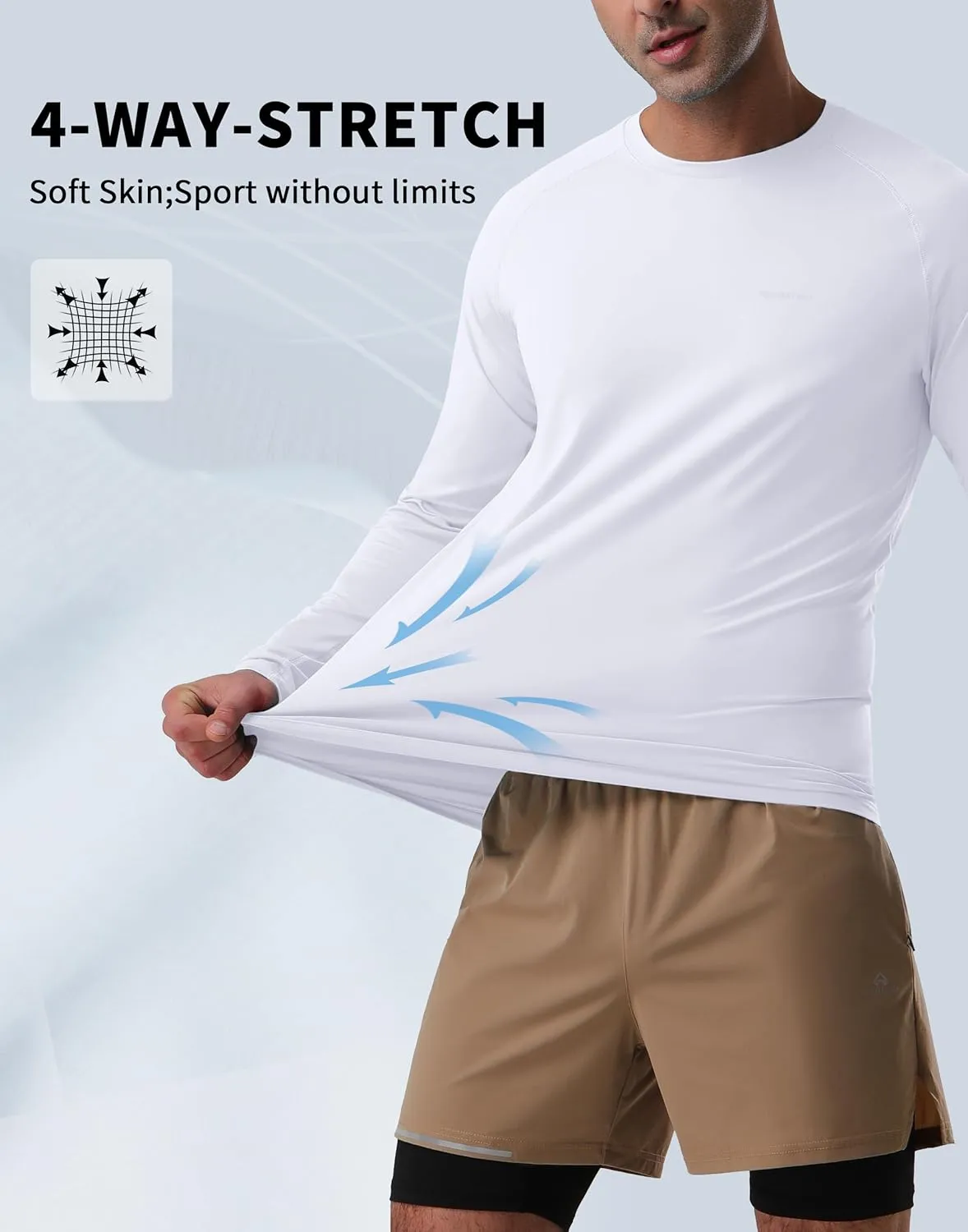 Pioneer Camp Men's Sun UV Protection SPF Shirts UPF50  Rash Guard Long Sleeve Lightweight Hiking Quick Dry Running Swim Shirt