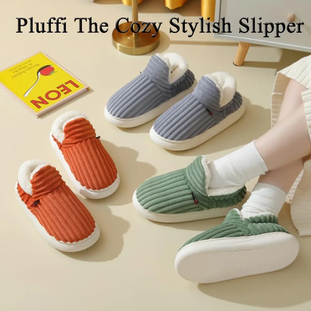 Pluffi-Pluffi Slipper Booties, Pluffi The Cozy Stylish Slipper, Winter Anti-Slip Fuzzy Warm Comfy Cloud Slippers Women Men