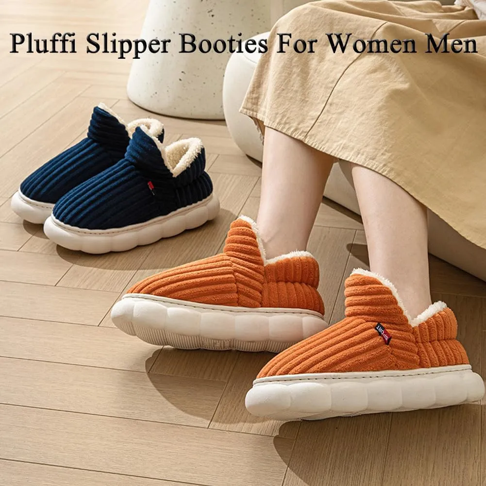 Pluffi-Pluffi Slipper Booties, Pluffi The Cozy Stylish Slipper, Winter Anti-Slip Fuzzy Warm Comfy Cloud Slippers Women Men