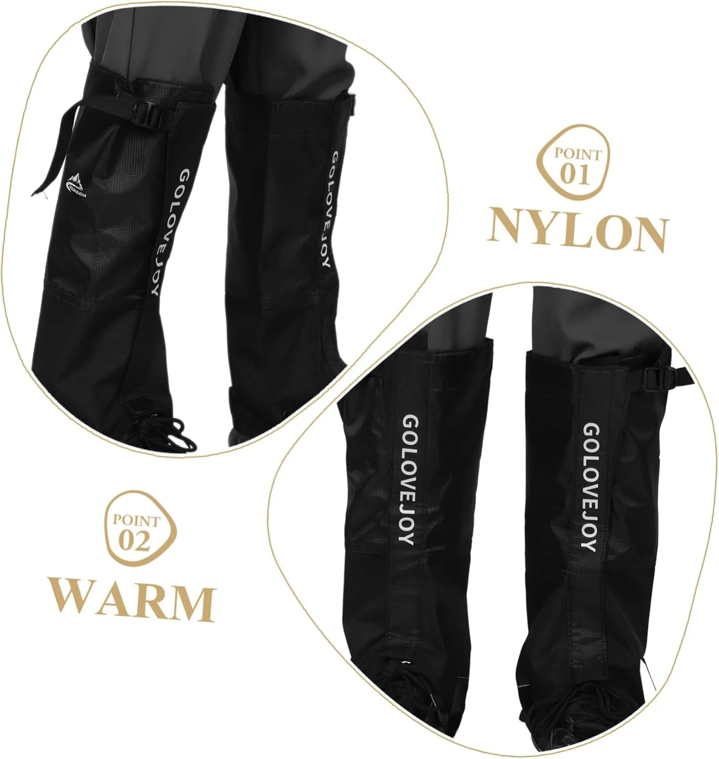 POPETPOP Hiking Trekking Gaiters Boot Snow Legging Gaiter Outdoor Winter Waterproof Leg Gaiters for Cover Hiking