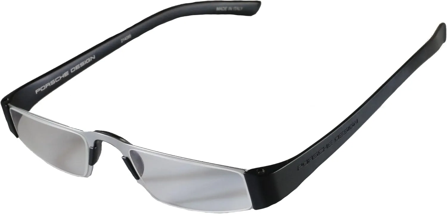 Porsche Design  1.50 Lightweight Reading Tool Model P'8801 ~ Titan/Black Color Frame with Anti-Reflection coated lenses - Can be folded extremely flat to fit into breast pocket.  1.50 Dioptre Lenses